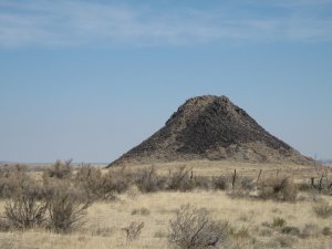 Huerfano Butte- a weathered igneous intrusion.