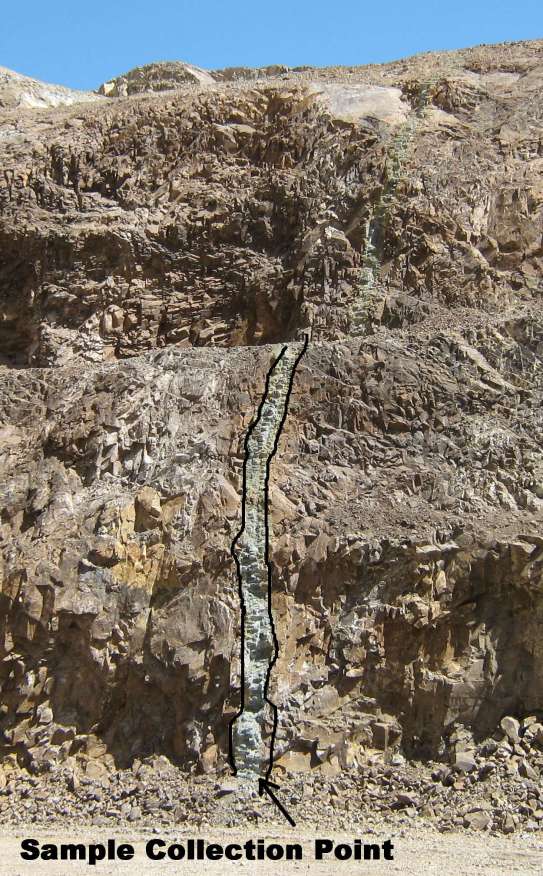 Outlined Lamprophyre at bottom of Cresson open pit mine