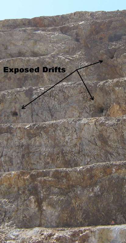 Exposed Drifts During Pit Operations