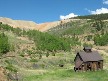 A Blacksmith shop is all that remains of Anaconda, Colorado.