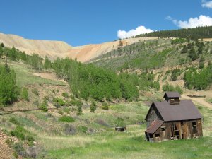 A Blacksmith shop is all that remains of Anaconda, Colorado.