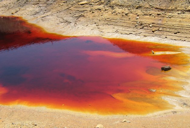 Runoff Collection Pond from Mine Tailings in Leadville Mining District.