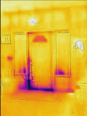 FLIR image of our front entrance, April 1, 2016.